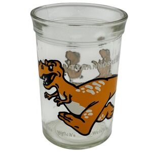 Welch's‎ Jelly Jar Tyrannosaurus Rex Orange T-Rex 1988